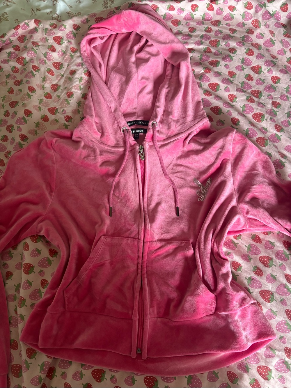 Pink PlayBoy Zip-Up Hoodie